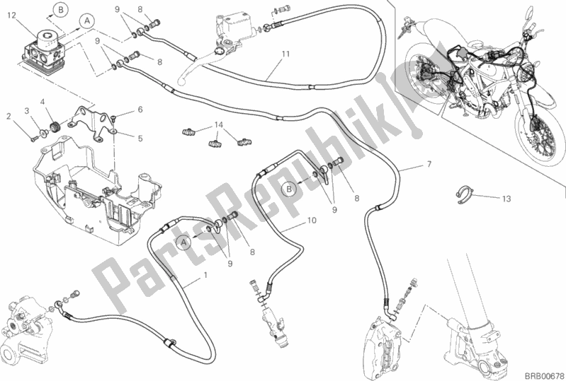 Tutte le parti per il Impianto Frenante Abs del Ducati Scrambler Desert Sled Thailand 803 2020